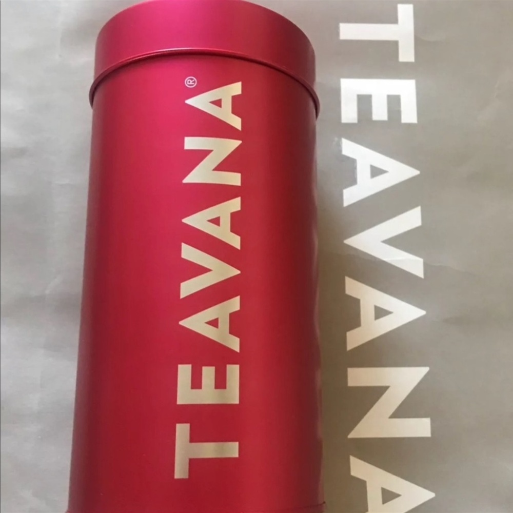 TEAVANA X2 Red Metal Tea Storage Tin 8 oz NEW - Picture 3 of 3